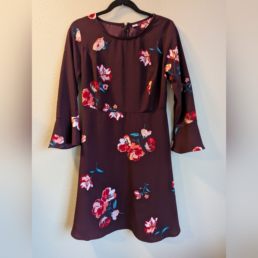 NWOT Old Navy Wine Colored Floral Dress Size S